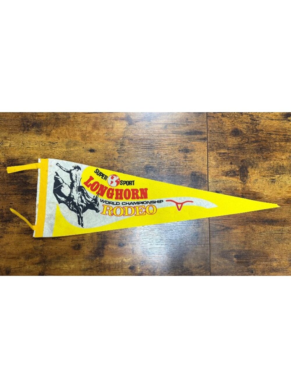 Vintage Super Sport Longhorn World Chamionship Rodeo pennant